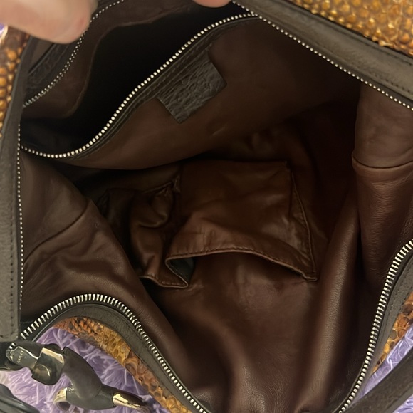 Gucci Python snake skin and leather handle bag with changeable strap - Picture 16 of 16